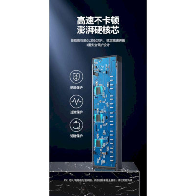 Ugreen UG30779CM482TK 1M 10 cổng màu đen có công tắc Bộ chia HUB USB 3.0 kèm cáp Usb c To type A - HÀNG CHÍNH HÃNG