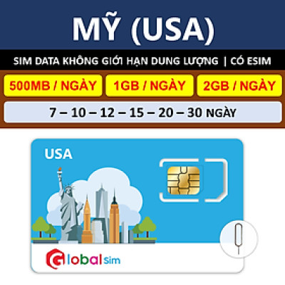 SIM DU LỊCH MỸ - KHÔNG GIỚI HẠN DATA (HÀNG CHÍNH HÃNG)