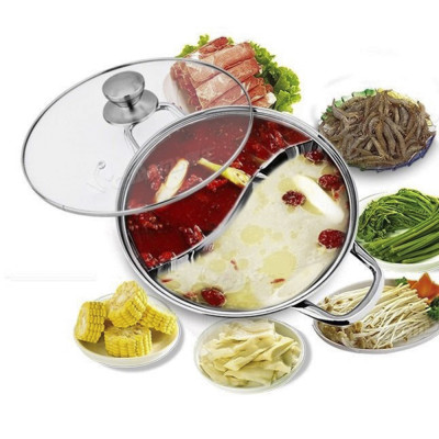 Nồi Lẩu 2 Ngăn Inox 30 cm, Nồi Lẩu Điện Đa Năng Dùng Làm 2 Món Lẩu Cùng Lúc ,Thiết Kế Dạng Âm Dương Mới Lạ , Hấp Thụ Nhiệt Và Làm Nóng Nhanh , Tiết Kiệm Thời Gian –Hàng Chính Hãng