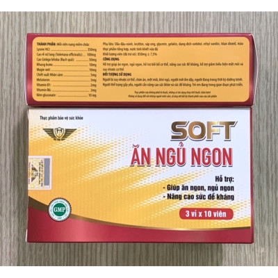 Viên uống Soft ăn ngủ ngon Vinh Thịnh Vượng VV, hộp 30v, giúp bồi bổ khí huyết, ăn ngon, ngủ tốt