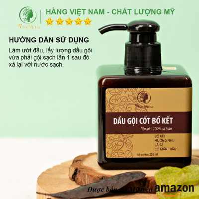 Dầu gội cốt bồ kết đánh bay gàu, mọc tóc, dưỡng tóc đen mượt Wonmom 250ml