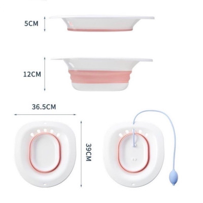 Bệ Xông UNMEI Cho Mẹ Sau Sinh, Chậu Xông, Chậu Vệ Sinh Gấp Gọn Kèm Vòi Xịt Tiện Lợi 