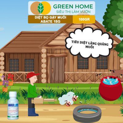 Chế Phẩm Diệt Bọ Gậy, Muỗi Greenhome, Abate 1SG, Chai 100Gr, Ngắn Ngừa Bệnh Sốt Xuất Huyết, Sốt Rét