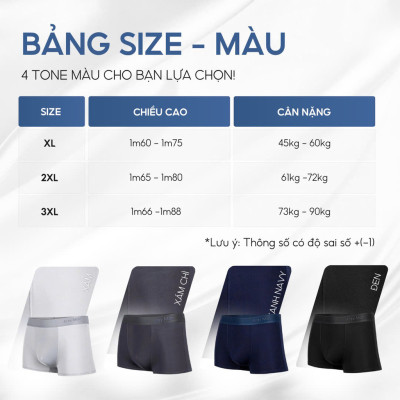 Quần lót nam, quần boxer nam cao cấp chất thun lạnh kháng khuẩn co giãn 4 chiều phong cách nam tính - BASIC