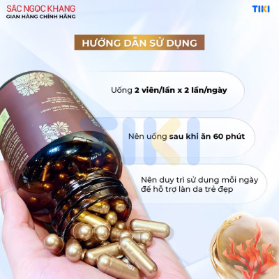 Viên uống Sắc Ngọc Khang ++ (120 viên) giúp trẻ hóa Làn da làm mờ sạm nám tàn nhang hiệu quả, tăng cường tính đàn hồi cho làn da, hỗ trợ cải thiện và phục hồi da bị lão hóa vượt trội