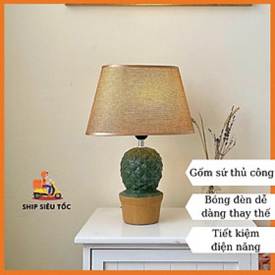 Đèn ngủ để bàn gốm sứ hình cây xương rồng xinh xắn DY17510