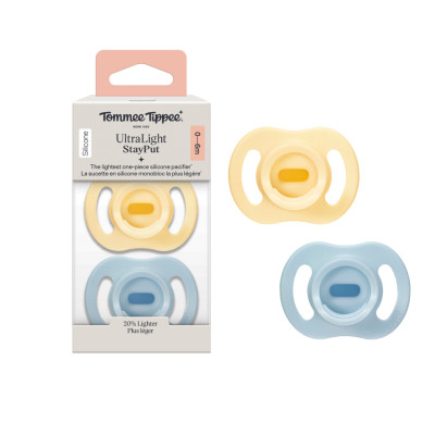 Ty ngậm silicon siêu nhẹ cho bé Tommee Tippee Ultra Light 0-6 tháng (vỉ đôi)