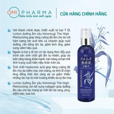 Nước Dưỡng Ẩm Sâu & Làm Sáng Da Reihaku Hatomugi The High Moisturizing Lotion (250ml)