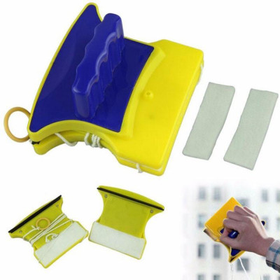 Dụng cụ lau kính 2 mặt Sunha, dụng cụ vệ sinh, cây lau kính, Sử dụng lực hút nam châm cực mạnh SIGATO SGT 479