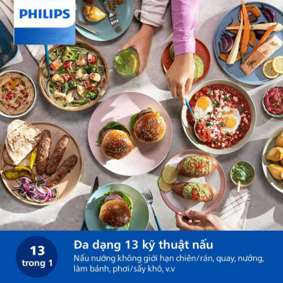 Nồi Chiên Không Dầu Điện Tử Philips NA230/00, 6.2 lít |1700W, Cửa Sổ Kính, Hàng Chính Hãng