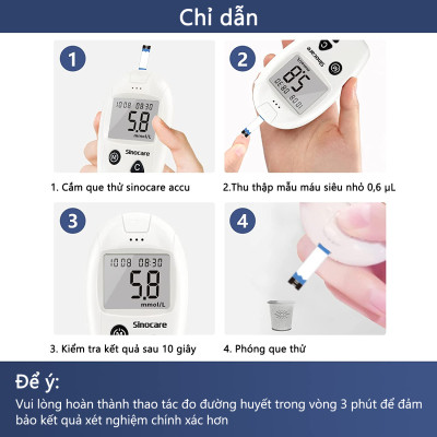 Combo 50 Que Thử Đường Huyết Safe-Accu & 50 Kim Chích Máu Chuẩn Chính Hãng Sinocare, Date Xa