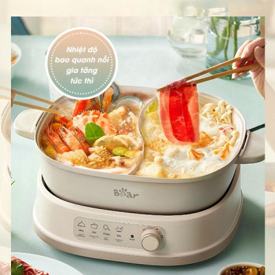 (Hàng chính hãng) Nồi Lẩu Bear 2 Ngăn SB-NL60U Dung Tích 6L. Bảo hành 18 tháng 