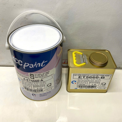 Sơn sàn bê tông epoxy KCC ET5660 Base A màu xám RAL 7035 _ 4L/Bộ