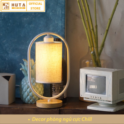 Đèn Ngủ Gỗ HUTA Light For Life G6 Chao Tròn Vingtage Kiểu Dáng Mới Lạ, Decor Trang Trí Phòng Ngủ,Tăng giảm Độ Sáng, Bóng Led Sáng Vàng Tiết Kiệm Điện