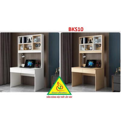 Bàn làm việc, bàn học khung sắt mặt gỗ BKS10 - Nội thất lắp ráp Viendong Adv