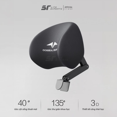 Gối Tựa Đầu Ghế Văn Phòng, Gối Kê Cổ Cao Su Non, Ngàm Khóa Cố Định Trên Ghế Giảm Mỏi Vai Gáy- Sairui