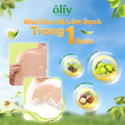 DẦU TẮM OLIV 3X DƯỠNG ẨM 650ML/1L