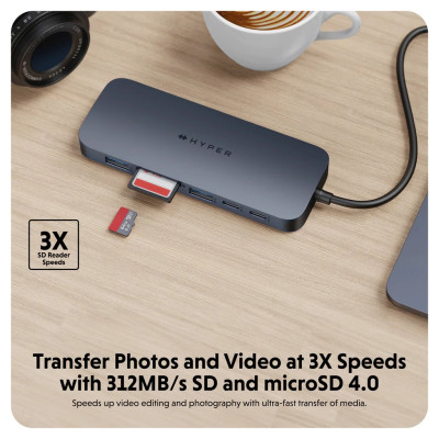 HUB chuyển đổi HyperDrive Next 11 in 1 Port Dual 4K60Hz HDMI USB-C Hub - Truyền tải dữ liệu nhanh - HD4006GL - Hàng Chính Hãng 