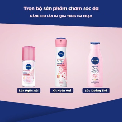 Xịt Ngăn Mùi NIVEA Serum Trắng Mịn Hương Hoa Anh Đào (150 ml) - 85308