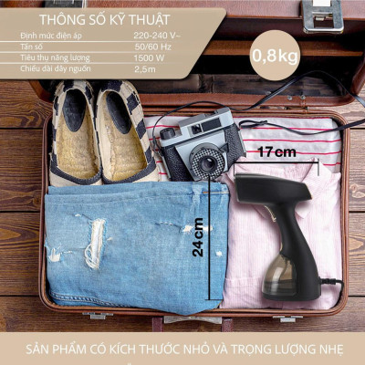 Bàn là hơi nước cầm tay LEBENLANG LBD528S nhập khẩu Đức, công suất 1500W - 300ml