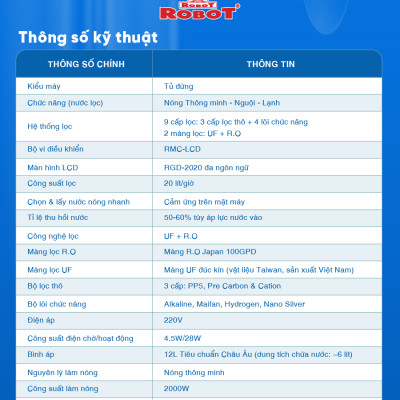 Máy Lọc Nước Nóng Thông Minh Lạnh ROBOT GrandPlus-9 - Hàng Chính Hãng