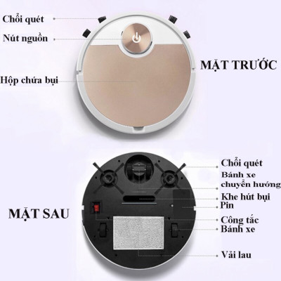 Robot Hút Bụi Thông Minh Thế Hệ Mới ES300 Pro điều khiển qua app điện thoại Siêu Mạnh Mẽ Tích Hợp Cảm Ứng Chạm, Kiêm Lau Nhà Bản Nâng Cấp Hàng Nhập Khẩu