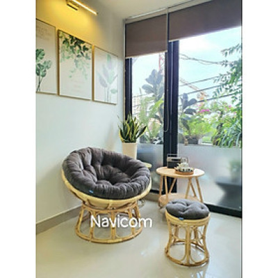 Ghế thư giãn papasan phiên bản cao cấp (màu xám xanh rêu)