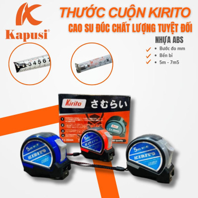 Thước cuộn Kirito 5m và 7.5m cao su đúc chất lượng tuyệt đối