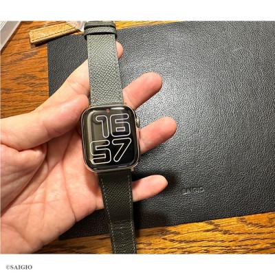 Dây Đồng Hồ Apple Watch 41mm 40mm 38mm, Chất Liệu Da Bê EPSOM Thảo Mộc Cao Cấp, Nhập Khẩu Từ Châu Âu, Dây Đeo Phong Cách Hiện Đại và Sang Trọng, Tương Thích Các Phiên Bản Series 10/9/8/7/6/5/4/3/2/1/SE/SE2