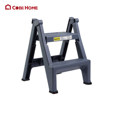 Thang đứng 2 bậc 48x16x65cm TRUST - Nhựa PP bền chắc, gấp gọn tiện lợi, dễ sử dụng - Đen xám