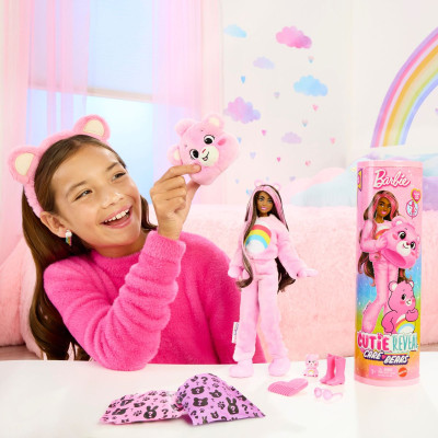 Đồ Chơi Búp Bê Barbie Cutie Reveal - Gấu Care Bear Hồng Vui Vẻ BARBIE JCN95/JCN93