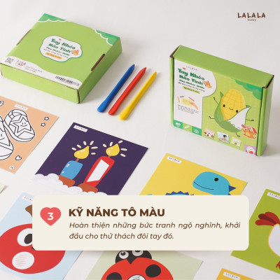 Bộ Đồ Chơi Lalala Baby, Giấy Thủ Công Đa Kỹ Năng Cắt Dán, Tô Màu, Gấp Giấy Tay Khéo Não Tinh (Không bao gồm kéo + bút màu)