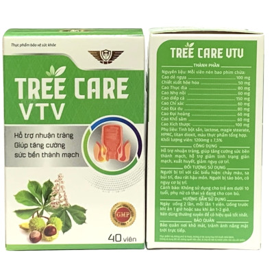 Viên uống Tree Care VTV Vinh Thịnh Vượng VV, hộp 40v, hỗ trợ trĩ, nhuận tràng, chống táo bón