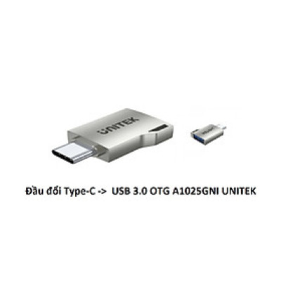 Đầu đổi OTG Type-C sang USB OTG UNITEK A1025GNI - Hàng chính hãng