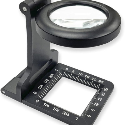 Kính lúp kiểm tra sợi vải có thước đo Carson LT-60 (6.5x, kim loại)