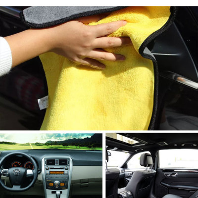 Khăn Lau Ô Tô Đa Năng Chuyên Dụng Microfiber 30x40 CM Bông Dày Siêu Thấm Không Bụi Vải