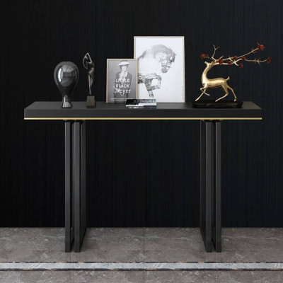 Bàn console trang trí phòng khách hiện đại IBIE AK042 khung sắt sơn tĩnh điện, mặt gỗ dầy, tùy chọn màu sắc