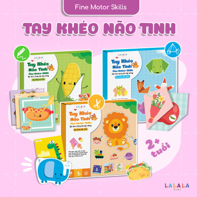Bộ Đồ Chơi Lalala Baby, Giấy Thủ Công Đa Kỹ Năng Cắt Dán, Tô Màu, Gấp Giấy Tay Khéo Não Tinh (Không bao gồm kéo + bút màu)