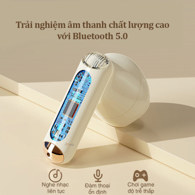 Tai nghe bluetooth Rock Retro nghe nhạc liên tục 12h - Hàng chính hãng bảo hành 1 năm