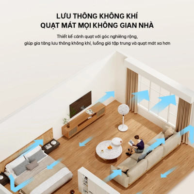 Quạt đứng thông minh Aqua FED3502R thân máy cảm ứng, điều khiển từ xa, hẹn giờ - Hàng nhập khẩu