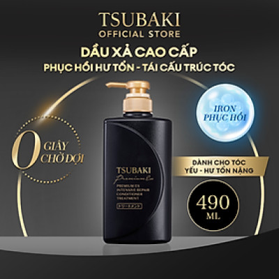 Dầu xả cao cấp Tsubaki phục hồi chuyên sâu, tái tạo tóc hư tổn 490ml