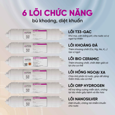 [Miễn phí vận chuyển & lắp đặt] Máy lọc nước nóng lạnh nguội 10 lõi. Hàng chính hãng Mutosi MP-M1011