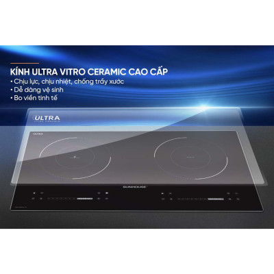 Bếp đôi điện từ hồng ngoại Sunhouse SHB81011-EC - Hàng chính hãng