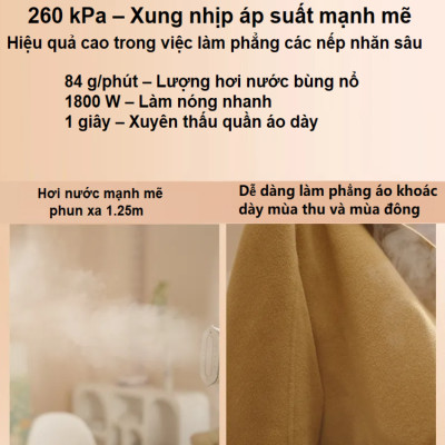 Bàn là, ủi hơi nước cầm tay công suất lớn 1800W. Thương hiệu Hà Lan cao cấp Philips - STE0850/50 - Hàng nhập khẩu