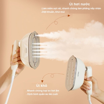 Bàn là, ủi hơi nước cầm tay công suất lớn 1800W thương hiệu Philips STE0850/50 - Hàng chính hãng (Bảo Hành 24 Tháng)
