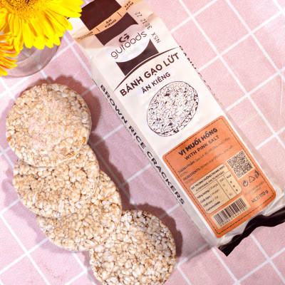 Combo 4 Gói Bánh Mix 4 Vị Huyền Mễ, Superfoods, Cỏ Ngọt, Muối Hồng, Bánh Gạo Lứt Ăn Kiêng Gufoods 170g - Bổ Sung Dinh Dưỡng Cho Người Ăn Chay, Ăn Kiêng, Ăn Vặt Healthy, Eatclean, Tập Gym