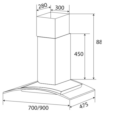 Máy Hút Mùi Kính Cong KAFF KF-GB702 (KF-GB902) - Hàng Chính Hãng