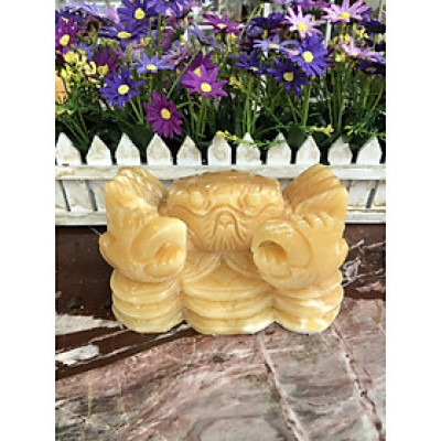 Tượng con Cua phong thủy đá ngọc hoàng long đặt bàn làm việc - Dài 17 cm