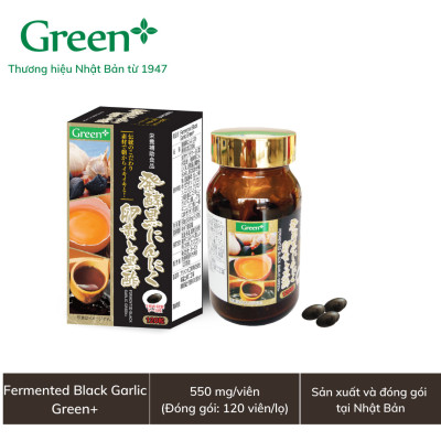 Viên tỏi đen, giấm đen Nhật Bản - Fermented Black Garlic Green+