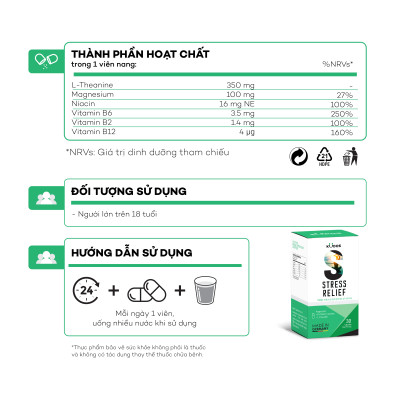 Thực phẩm bảo vệ sức khỏe KUDOS STRESS RELIEF (30 viên/hộp)